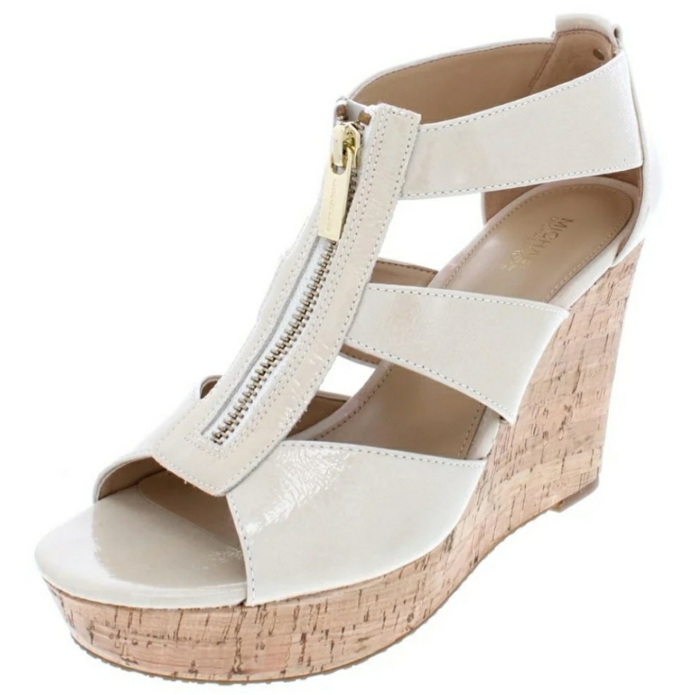 Michael Kors Damita Platform Wedge Beige Sandals